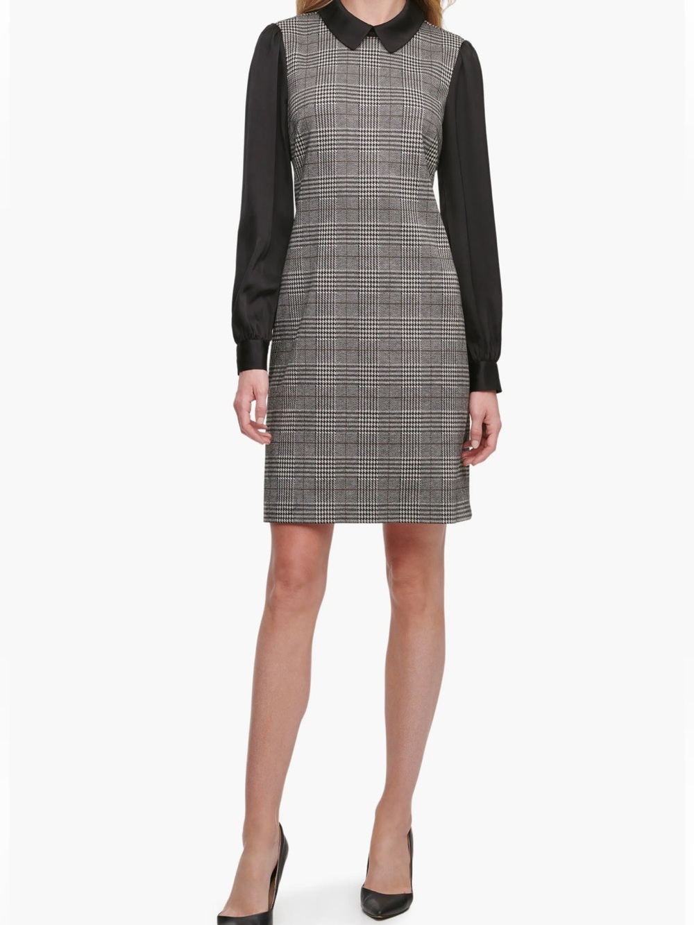 Tommy Hilfiger Glen Plaid Long Sleeve Shirt Dress Size 4
